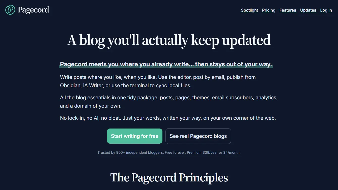 Pagecord Website Screenshot