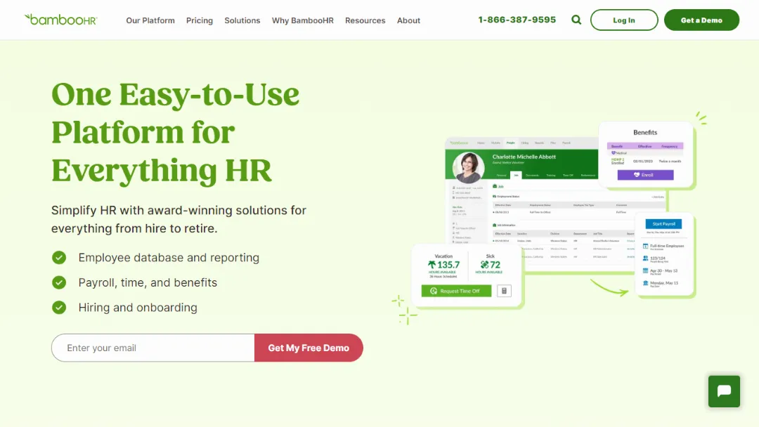 BambooHR Website Screenshot