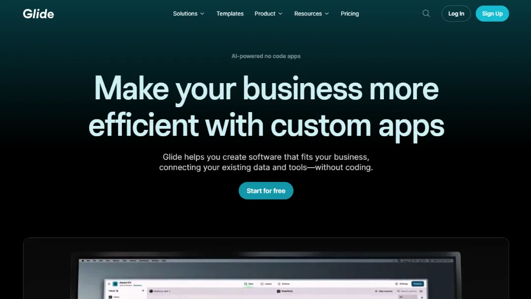 Glide Website Screenshot