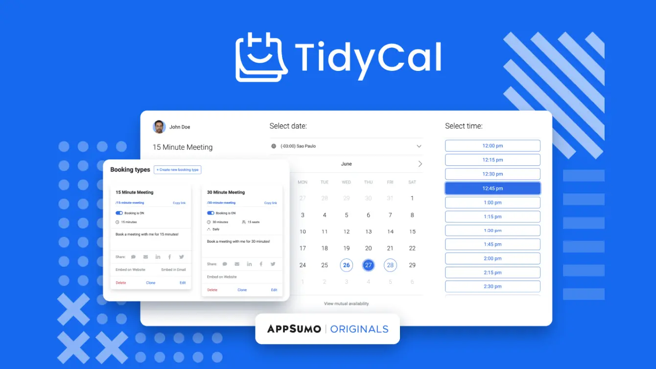 TidyCal Website Screenshot