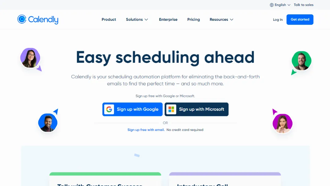 Calendly Website Screenshot