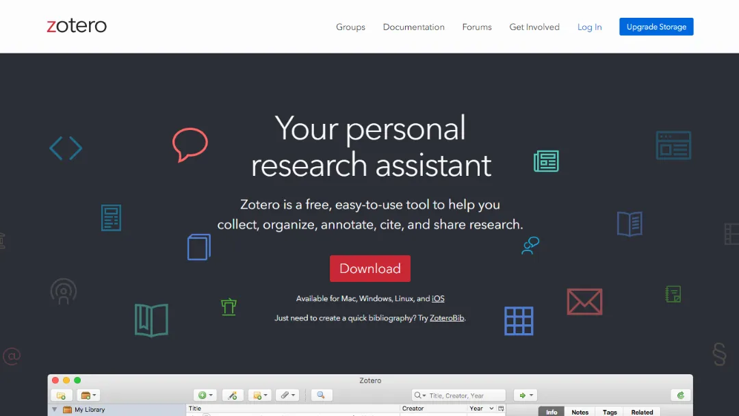 Zotero Website Screenshot