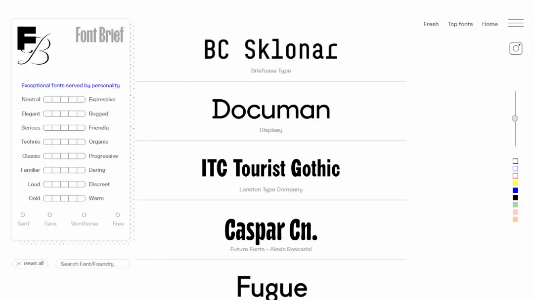 FontBrief Website Screenshot