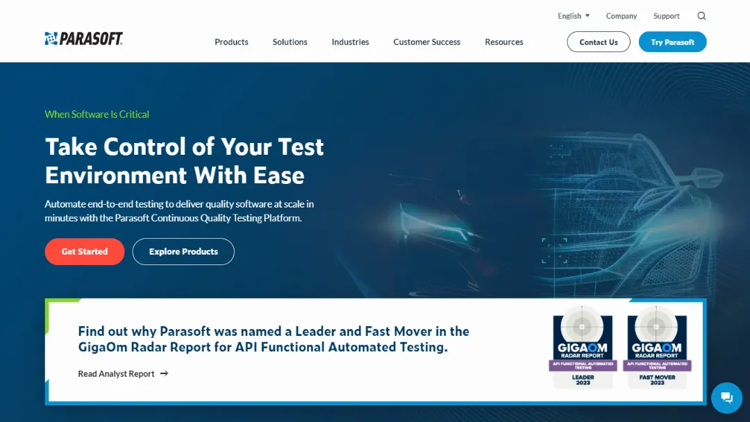 Parasoft Website Screenshot