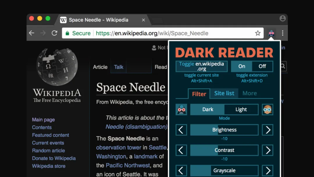 Dark Reader Website Screenshot