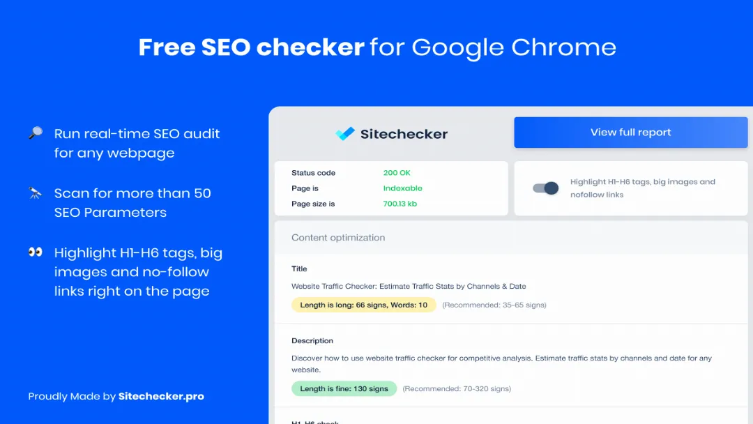 Website SEO Checker Screenshot