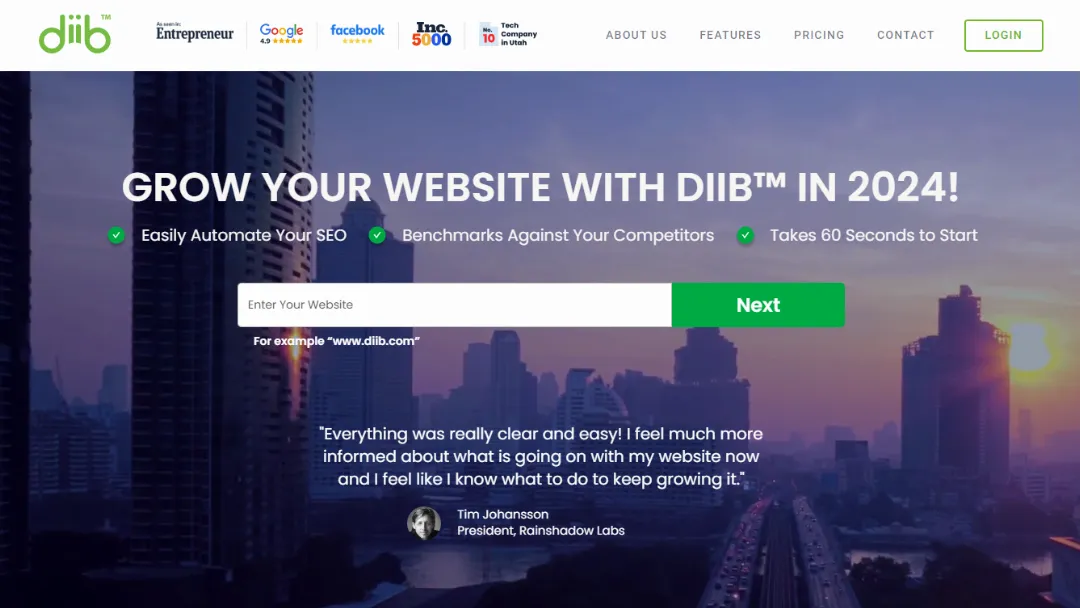 Diib Website Screenshot