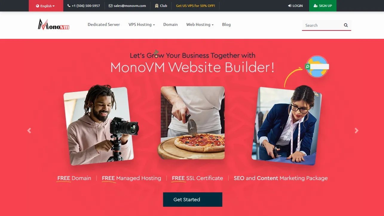 MonoVM Website Screenshot