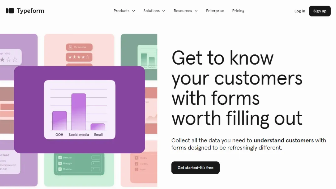 Typeform Website Screenshot