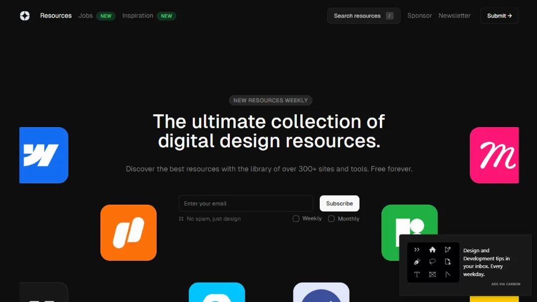 Design Resources Website Screenshot