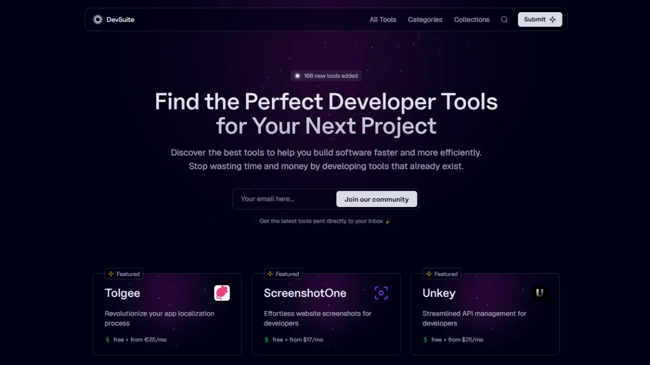 DevSuite Website Screenshot