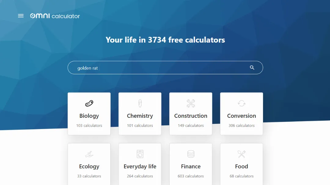 Omni Calculator Website Screenshot