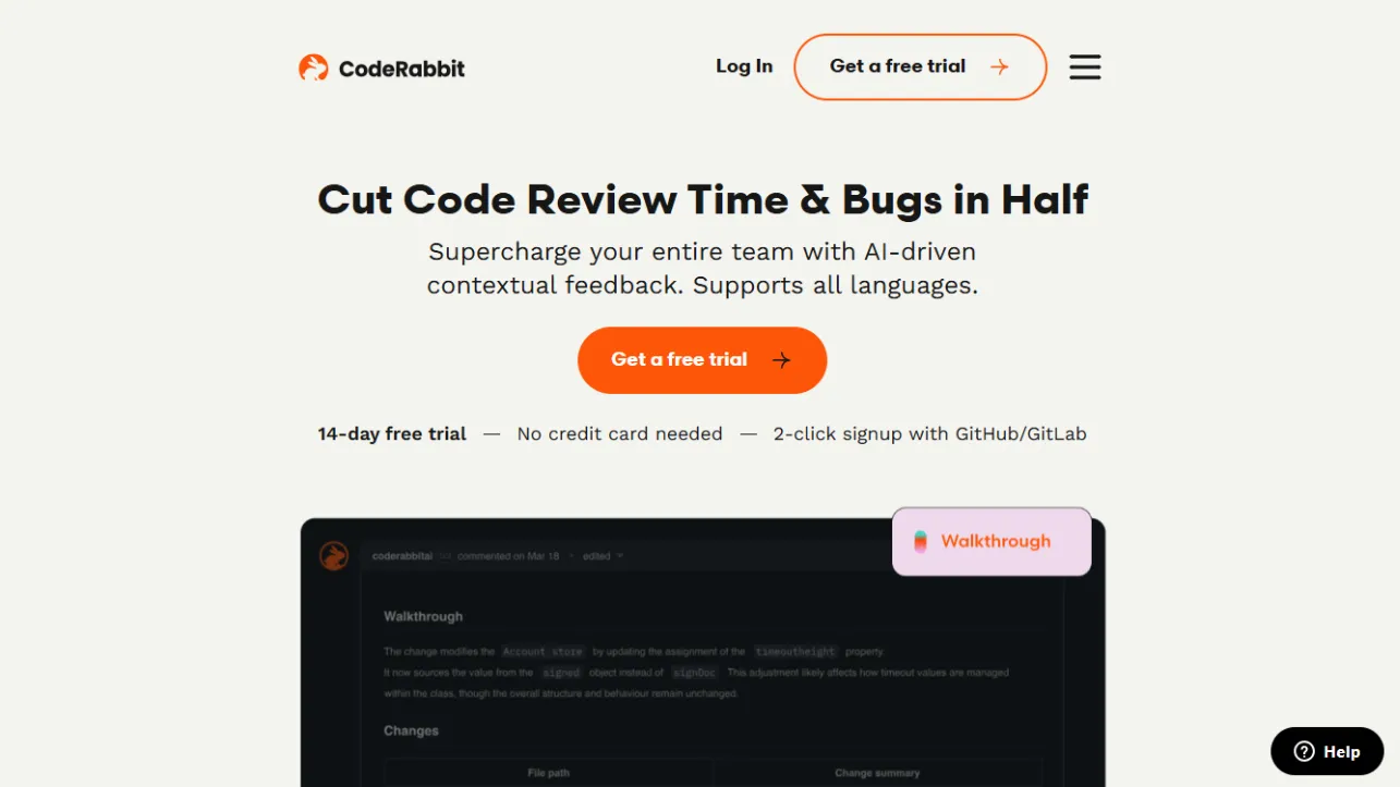 CodeRabbit Website Screenshot