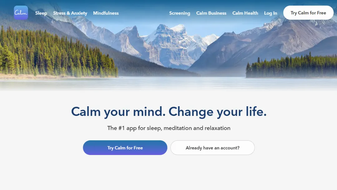 Calm Website Screenshot