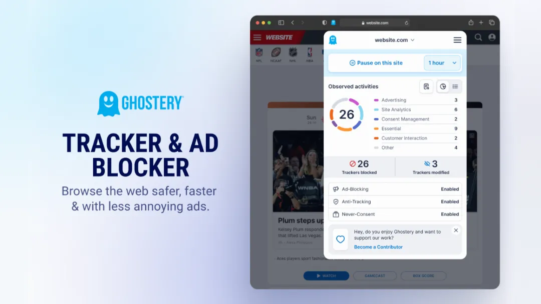 Ghostery Tracker & Ad Blocker Website Screenshot