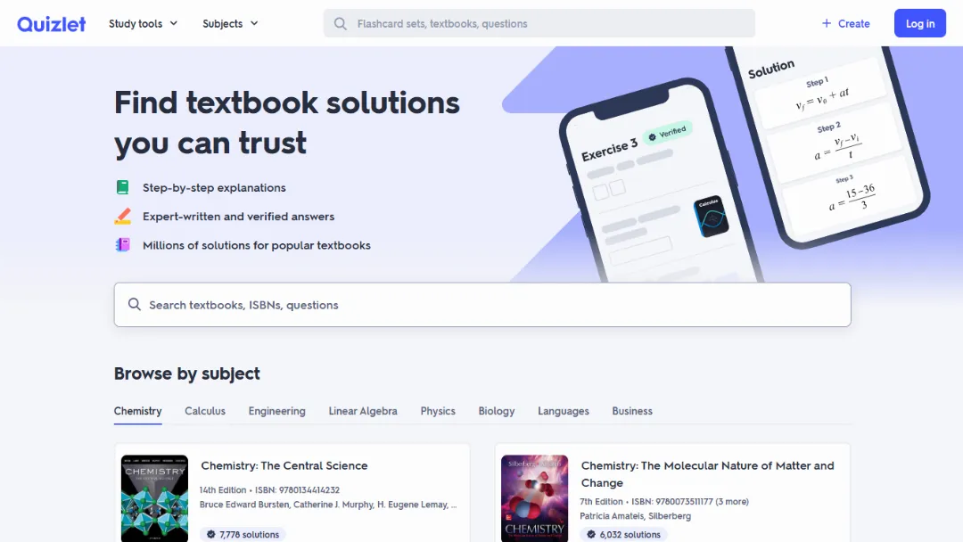 Quizlet Explanations Website Screenshot