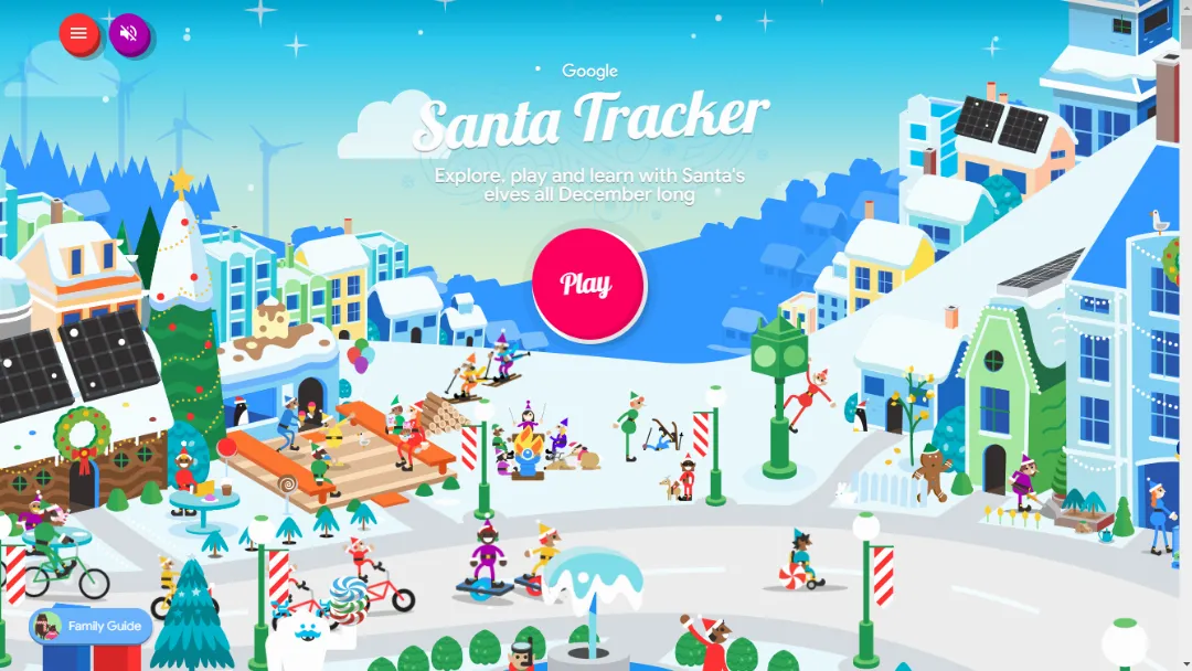 Google Santa Tracker Website Screenshot