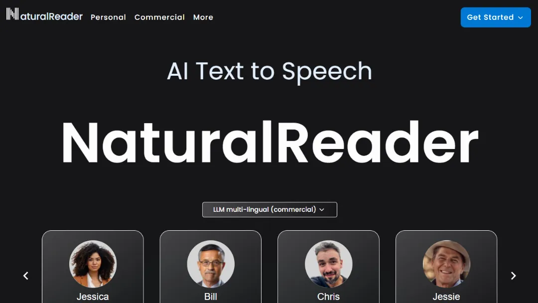 NaturalReader Website Screenshot