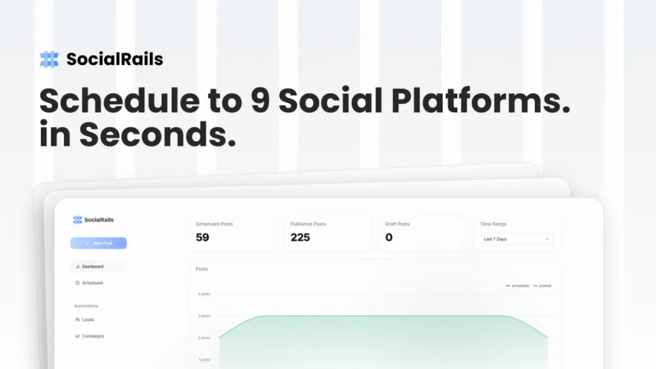 SocialRails Website Screenshot