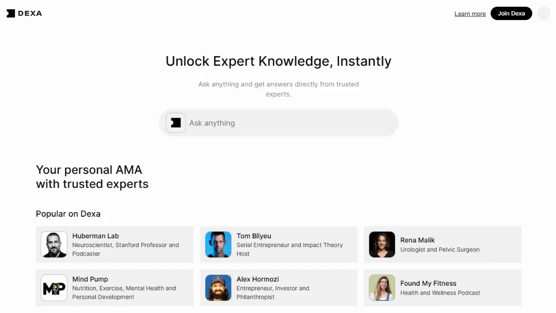 Dexa.ai Website Screenshot