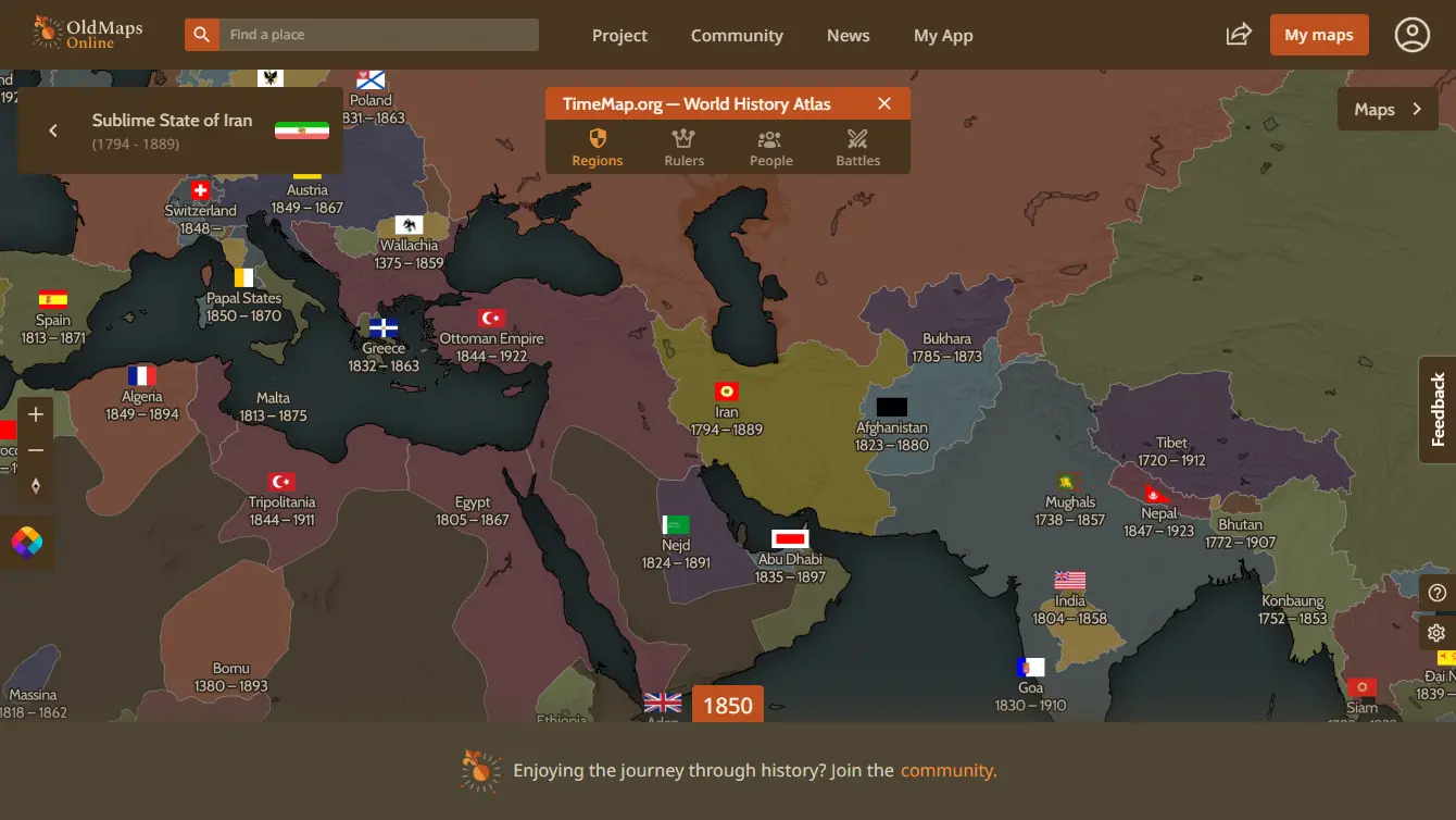 Old Maps Online Website Screenshot