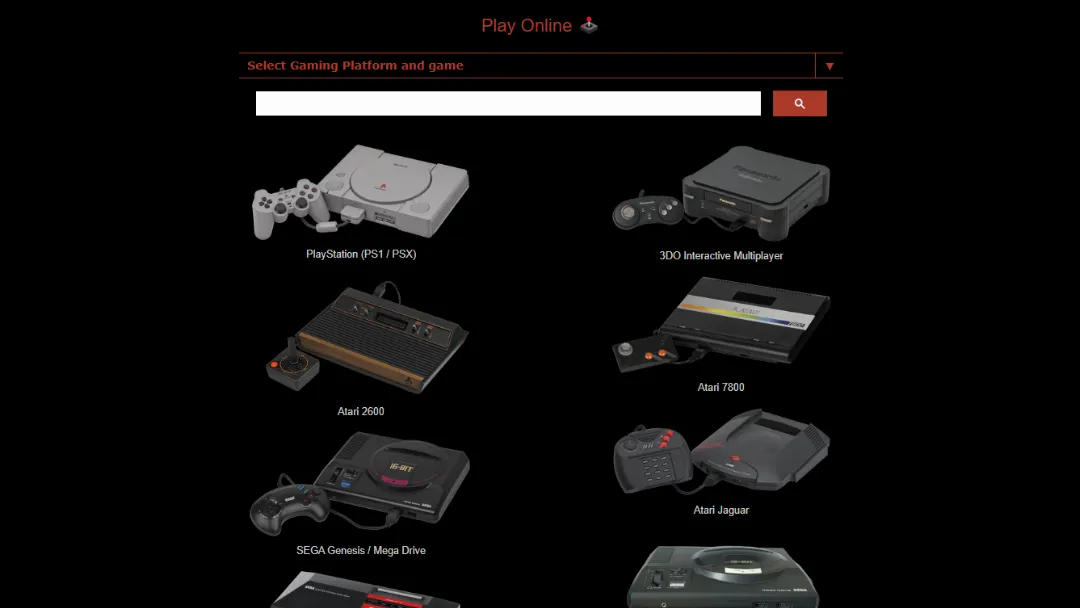 Retro Games Online Website Screenshot