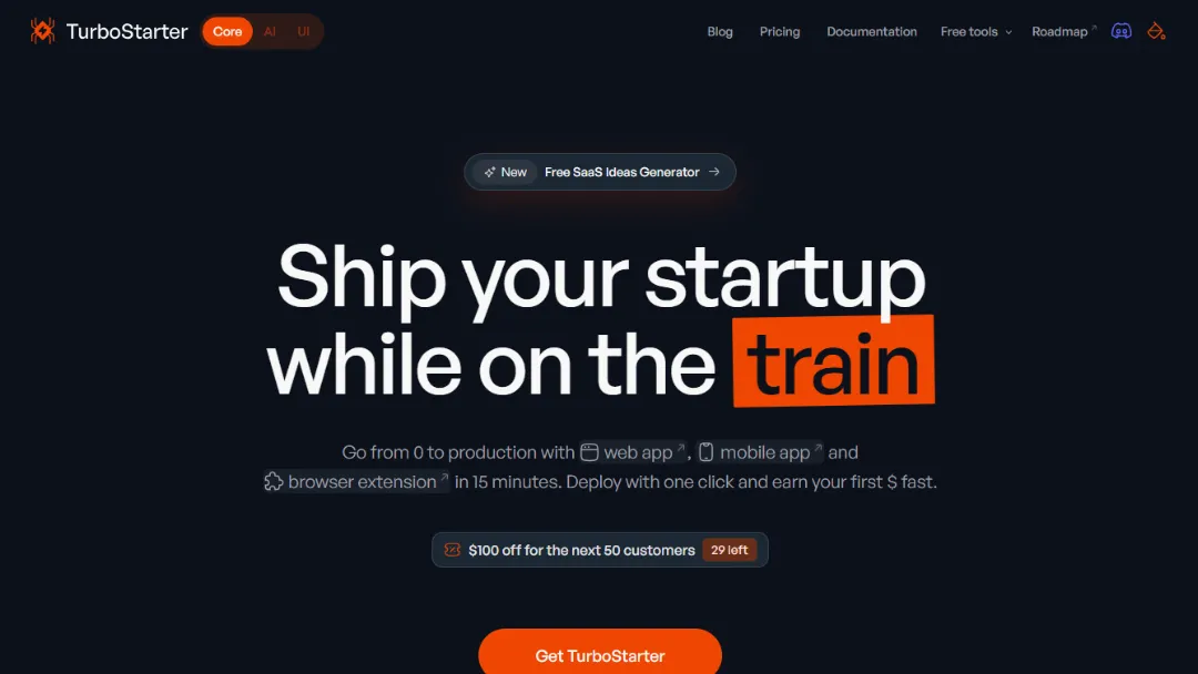 TurboStarter Website Screenshot