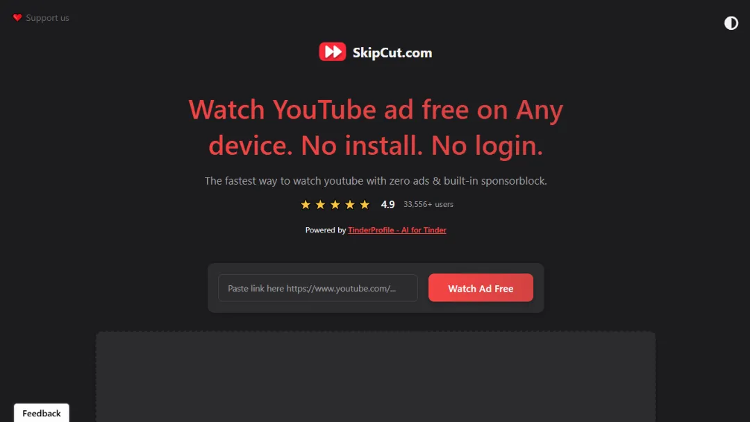 SkipCut Website Screenshot