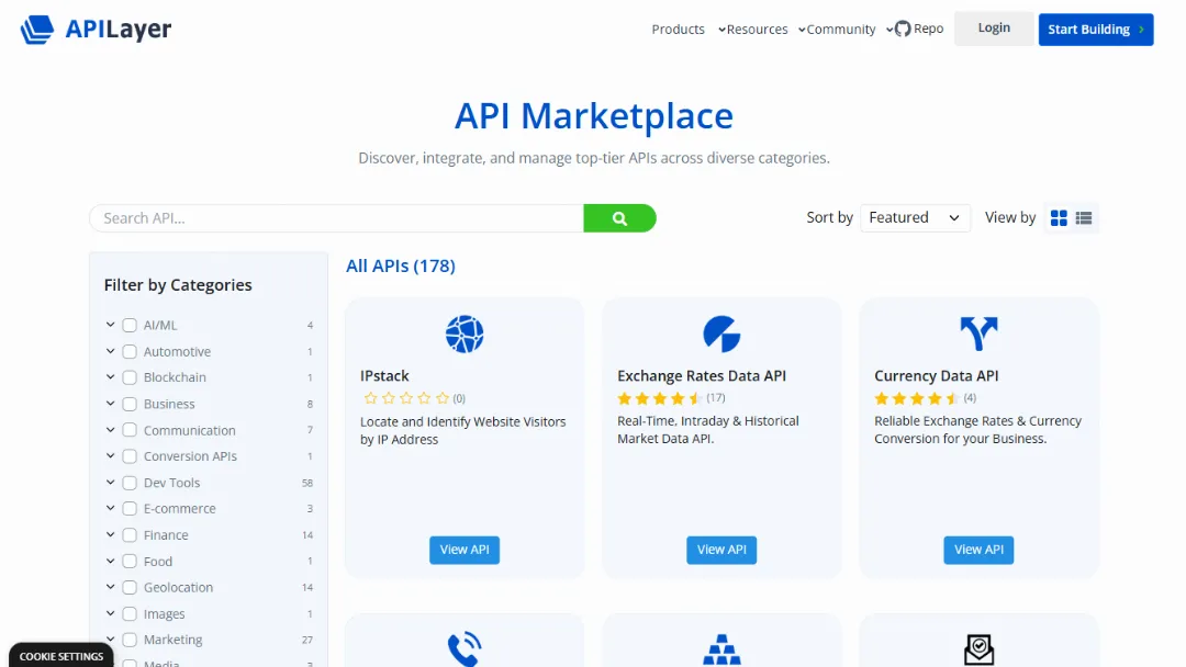 APILayer Website Screenshot