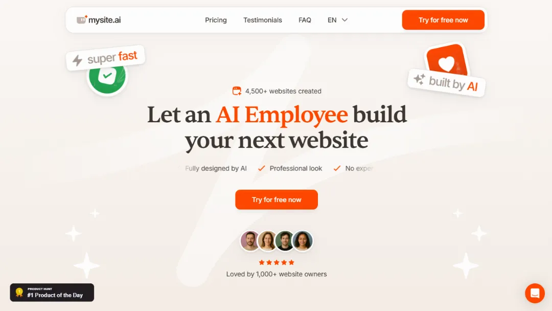 mysite.ai Website Screenshot