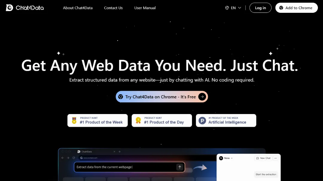 Chat4Data Website Screenshot