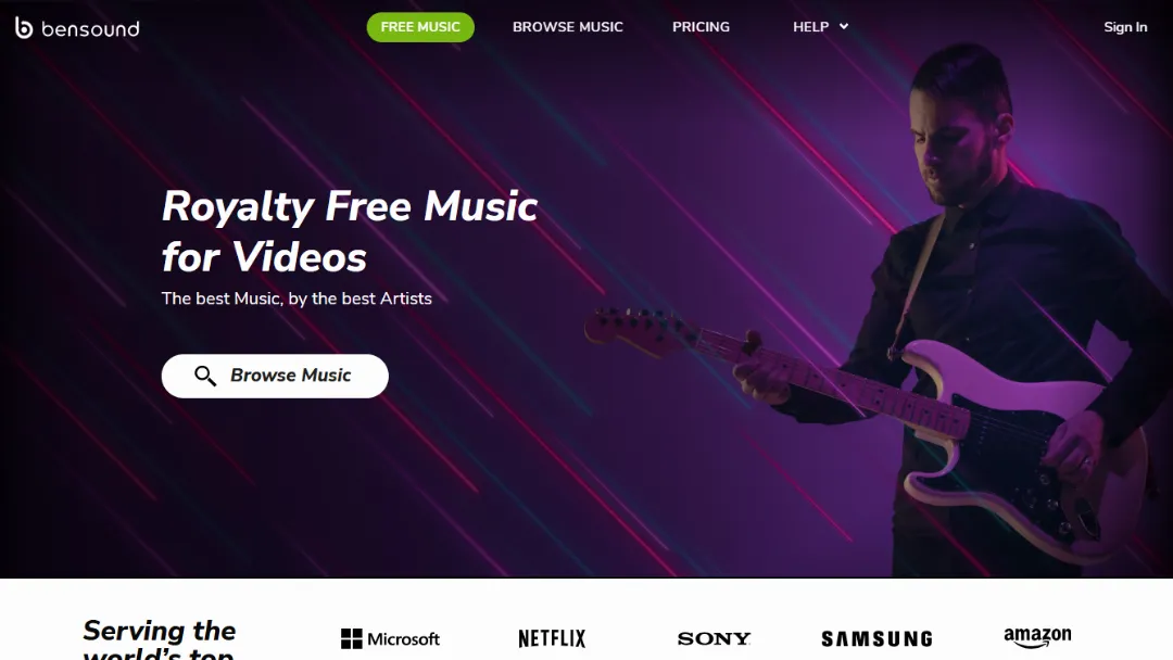 Bensound Website Screenshot