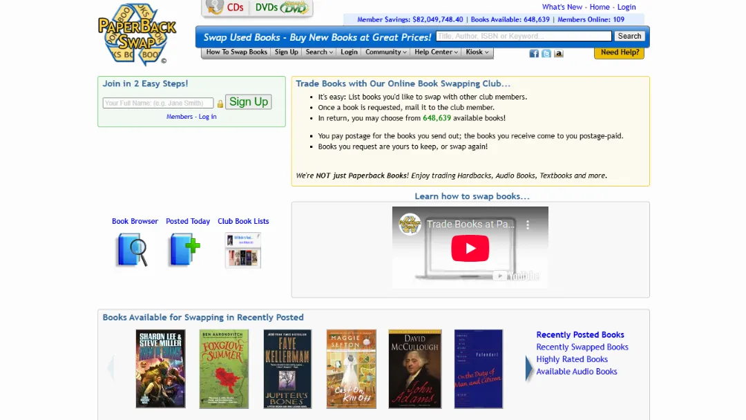PaperBackSwap Website Screenshot