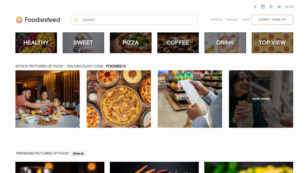 FoodiesFeed Website Screenshot
