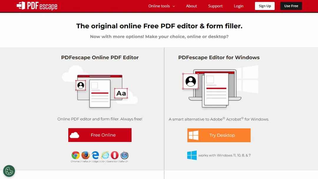 PDFescape Website Screenshot