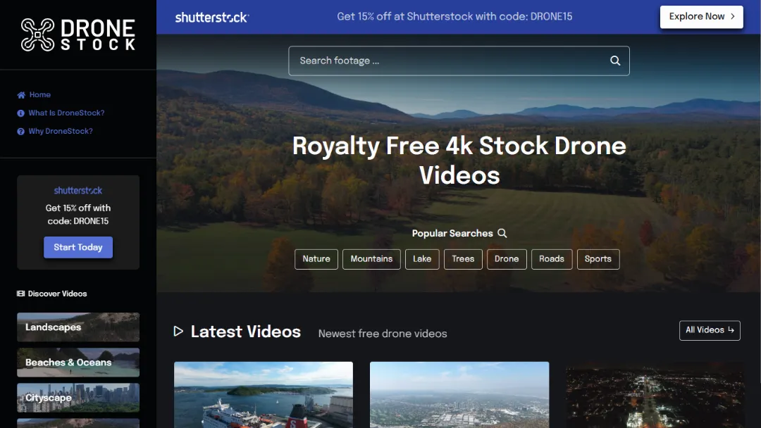 DroneStock Website Screenshot