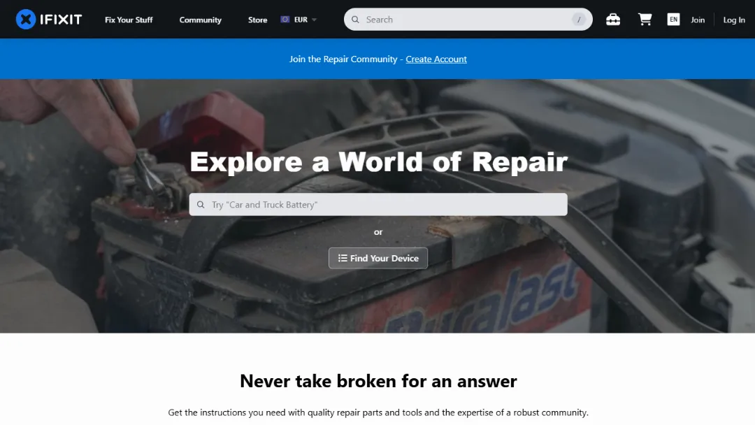 iFixit Website Screenshot