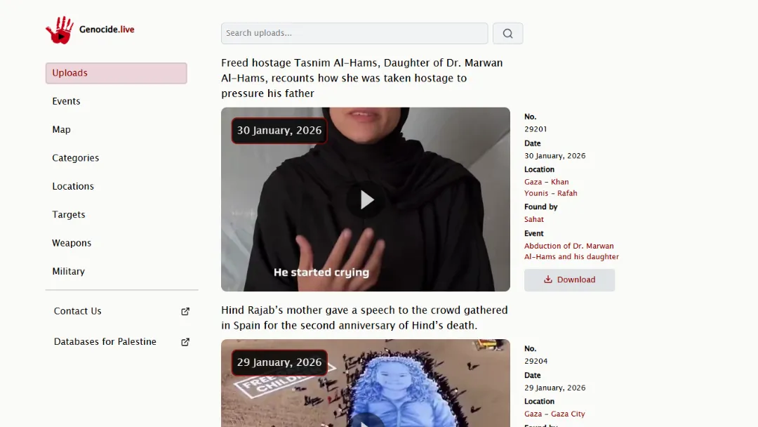 Genocide.live Website Screenshot