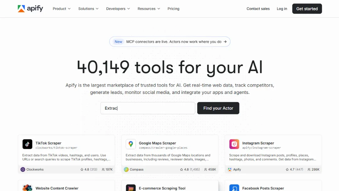 Apify Website Screenshot