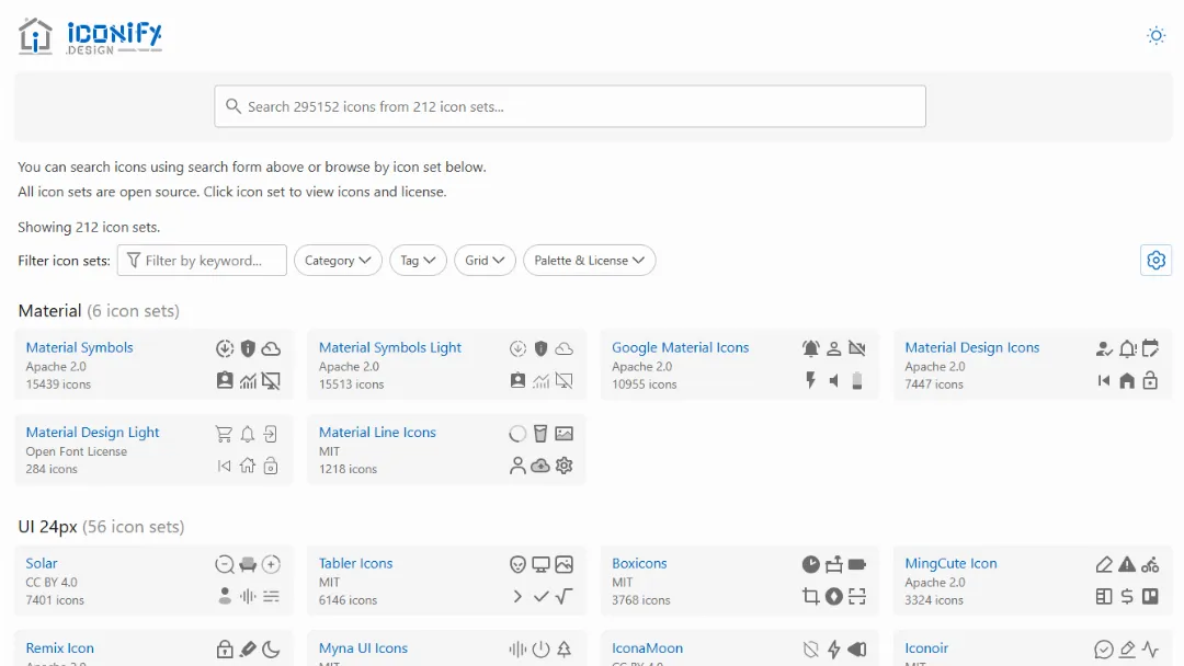 Iconify Icon Sets Website Screenshot
