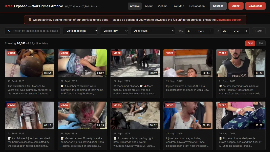 Archive Genocide Website Screenshot