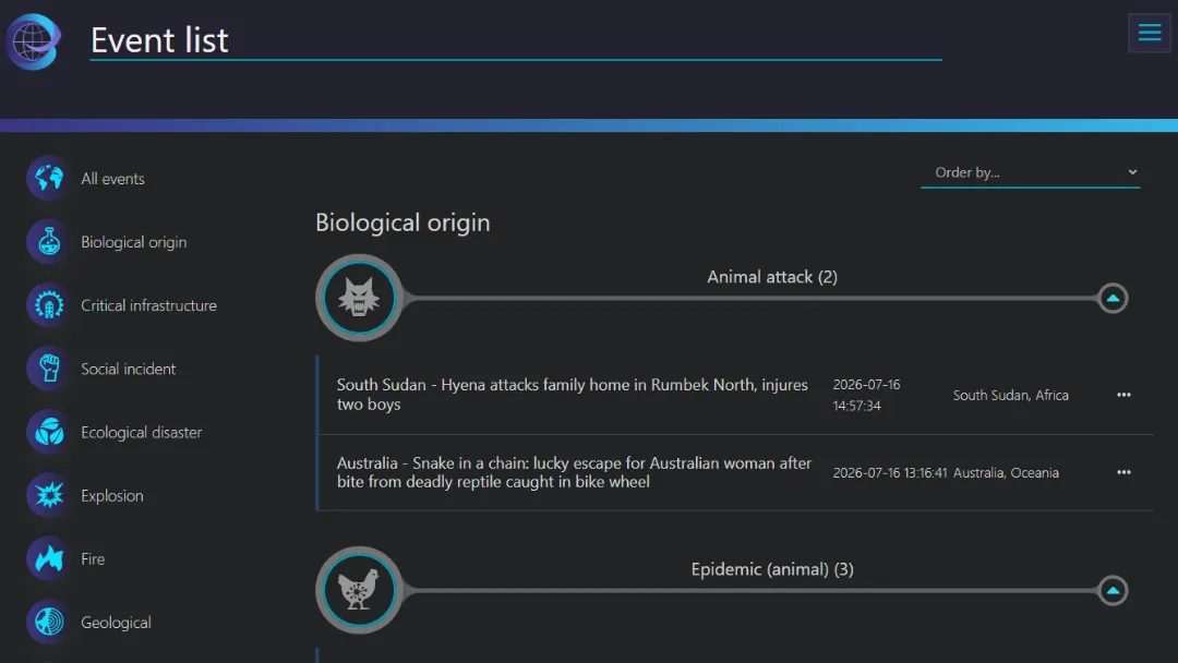 Event List Website Screenshot