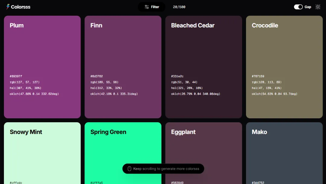 Colorsss Website Screenshot