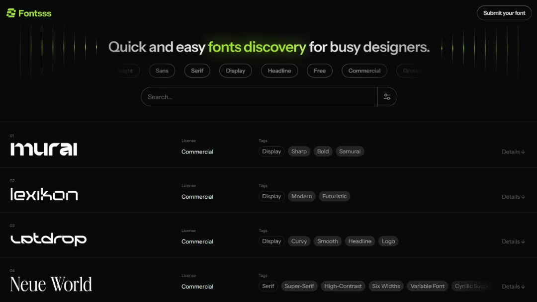 Fontsss Website Screenshot