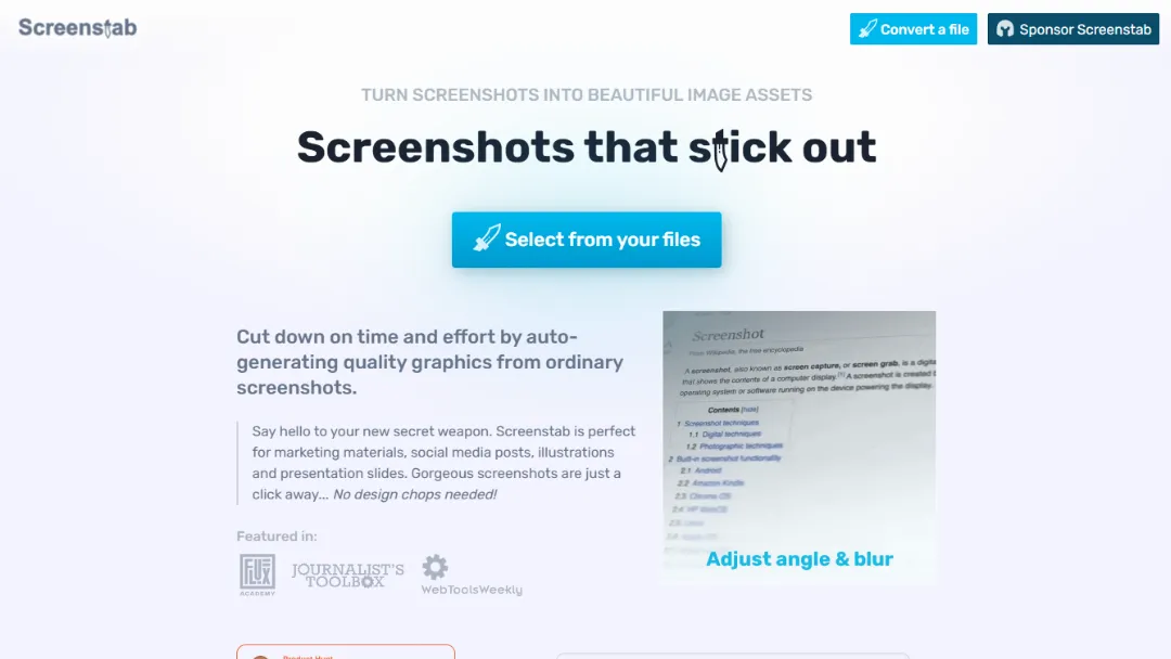 Screenstab Website Screenshot