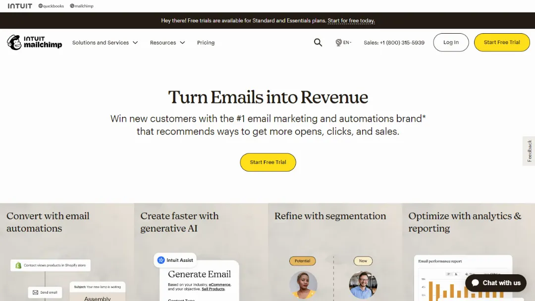 Mailchimp Website Screenshot