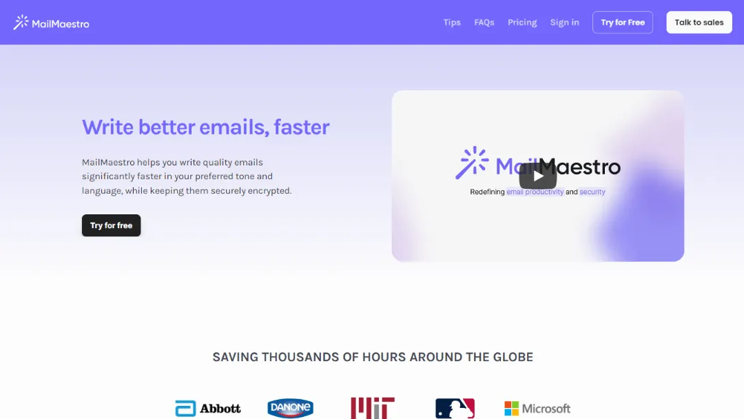 MailMaestro Website Screenshot